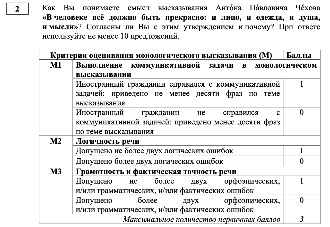 Тестирование по русскому языку — пример задания для 11-го класса