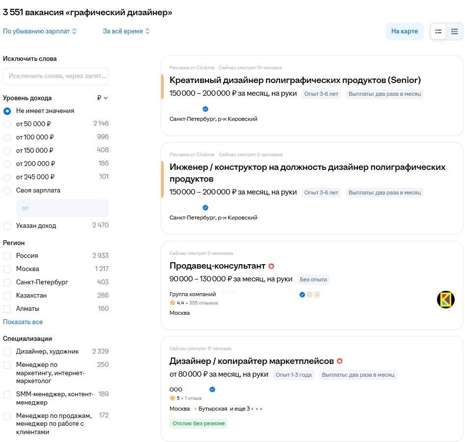 Профессия графический дизайнер, сколько получают специалисты, обзор со скриншотами