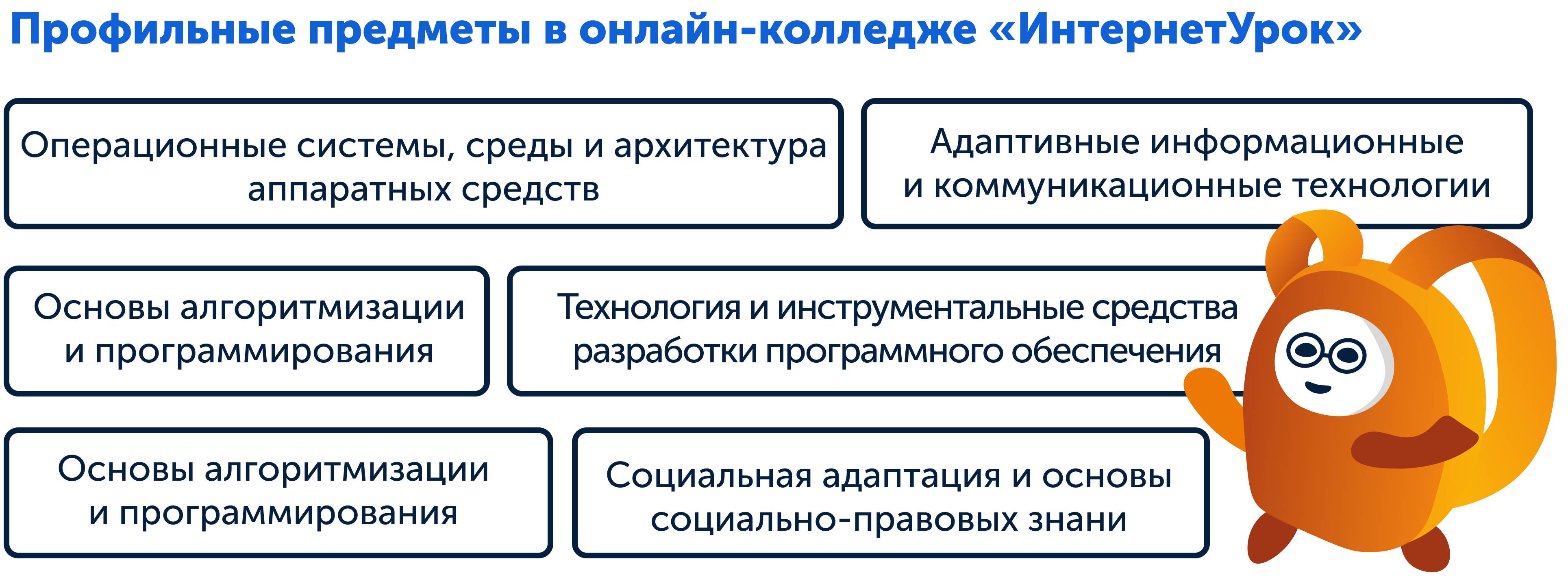 Профильные предметы для профессии в IT