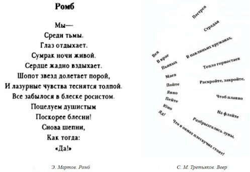 Стихи детям, пример визуальной поэзии
