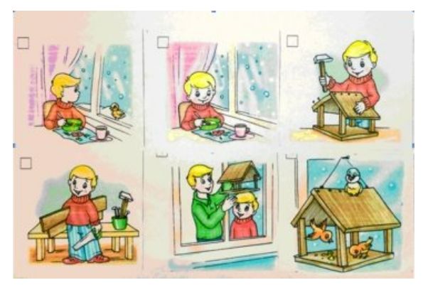 Пример теста на готовность к школе по методике Александра Бернштейна, который анализирует последовательность событий