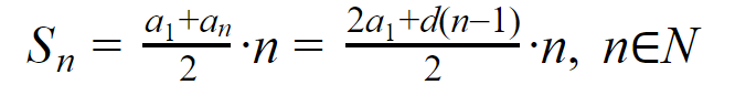 Формула суммы членов арифметической прогрессии